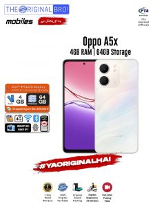 Oppo A5x - 4GB RAM - 64GB Storage - Easy Monthly Installments - PTA Approved - 1 Year Official Warranty - The Original Bro Mobiles - TOB70